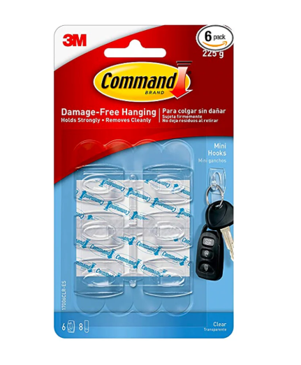3M Command 17006CLR Damage-Free Hanging Clear Hook Mini