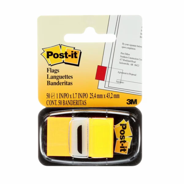 3M POST IT TAPE FLAGS DUAL DISP. 1" x 1.7"- YELLOW (PU2)