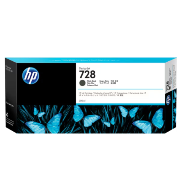 728 Ink Cartridge - Matte Black F9J68A 300Ml HP 728 INK CARTRIDGE - MATTE BLACK F9J68A 300ml