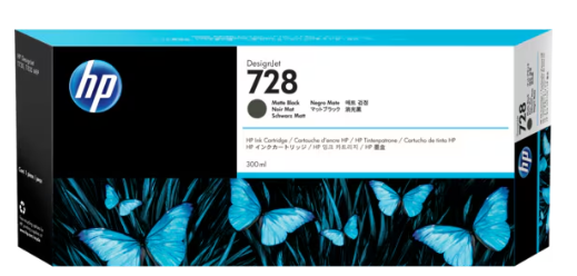 HP 728 INK CARTRIDGE - MATTE BLACK  F9J68A 300ml