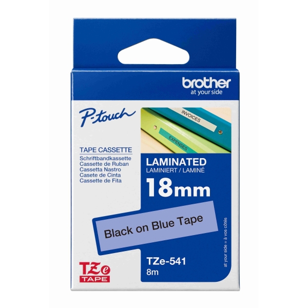 BROTHER LABEL TAPE 18mm TZE-541 BROTHER LABEL TAPE 18mm TZE-541 - Black on Blue