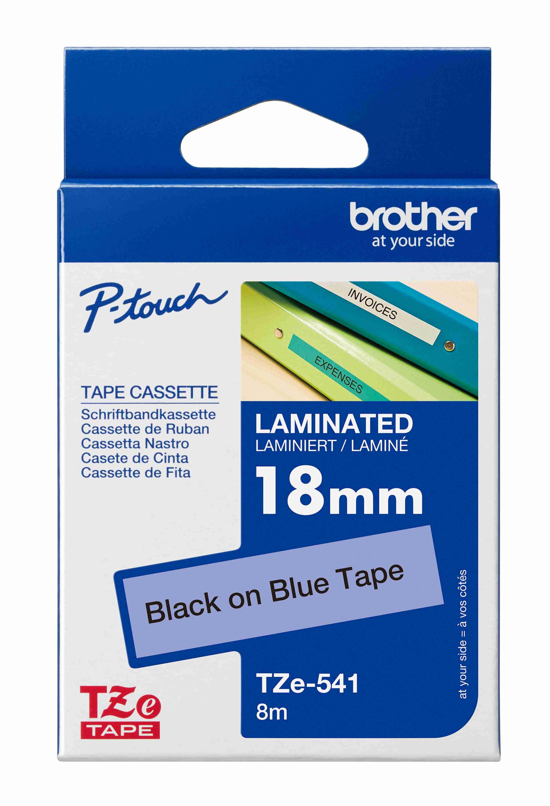 BROTHER LABEL TAPE 18mm TZE-541 - Black on Blue