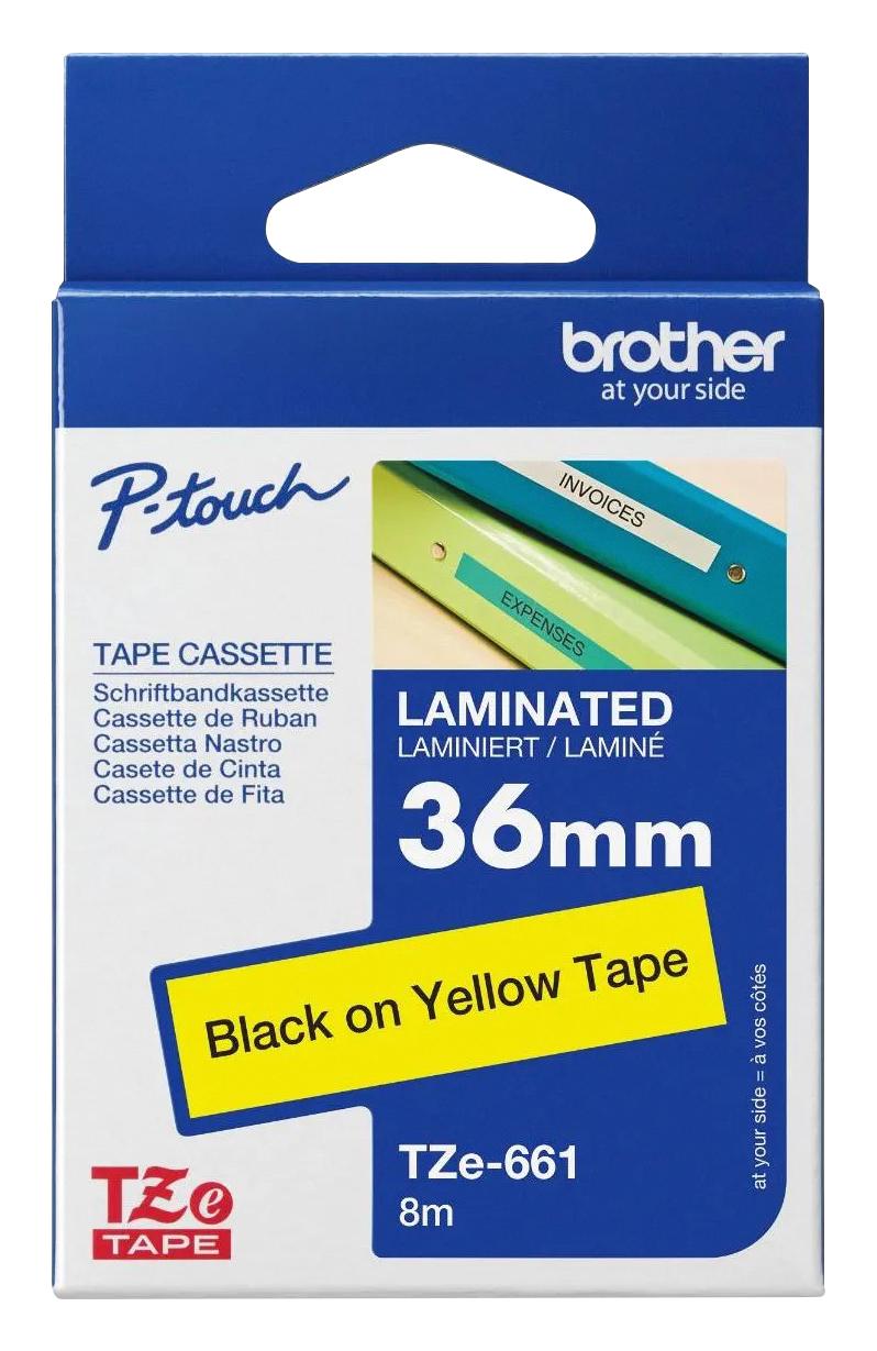 BROTHER LABEL TAPE 6mm TZ-611 - Black on Yellow