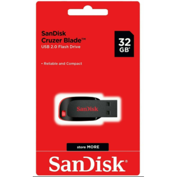 SANDISK CRUZER BLADE USB FLASH DRIVE 32GB