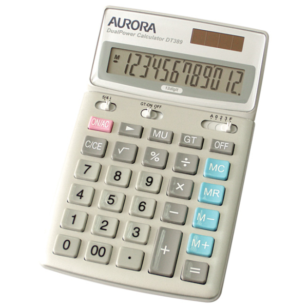 AURORA DUAL POWER CALCULATOR DT389