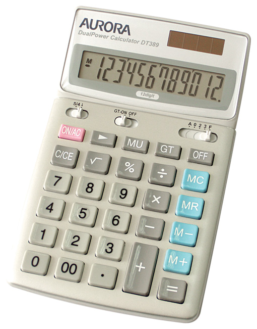 AURORA DUAL POWER CALCULATOR DT389