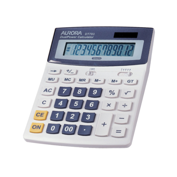 AURORA DUAL POWER CALCULATOR DT703