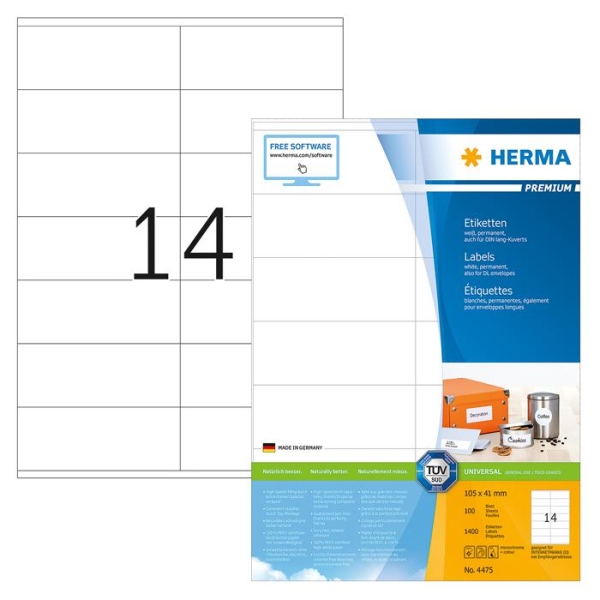 HERMA SUPERPRINT LABEL 105 x 41mm  #4475