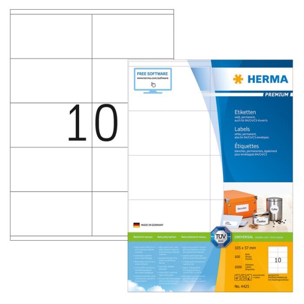 HERMA SUPERPRINT LABEL 107 x 57mm #4425
