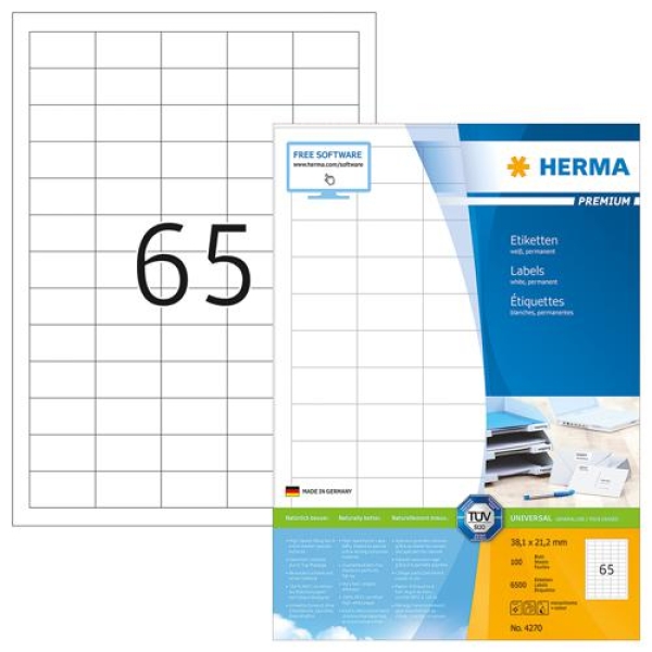 HERMA SUPERPRINT LABEL 38.1 x 21.2mm #4270