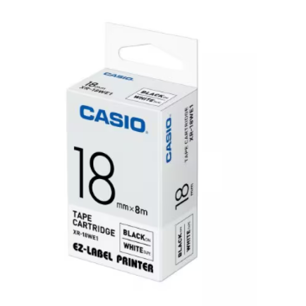 CASIO LABEL PRINTING TAPE 18MM - Black on White (XR-18WE1)