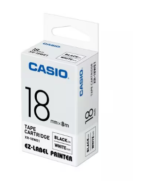 CASIO LABEL PRINTING TAPE 18MM - Black on White (XR-18WE1)