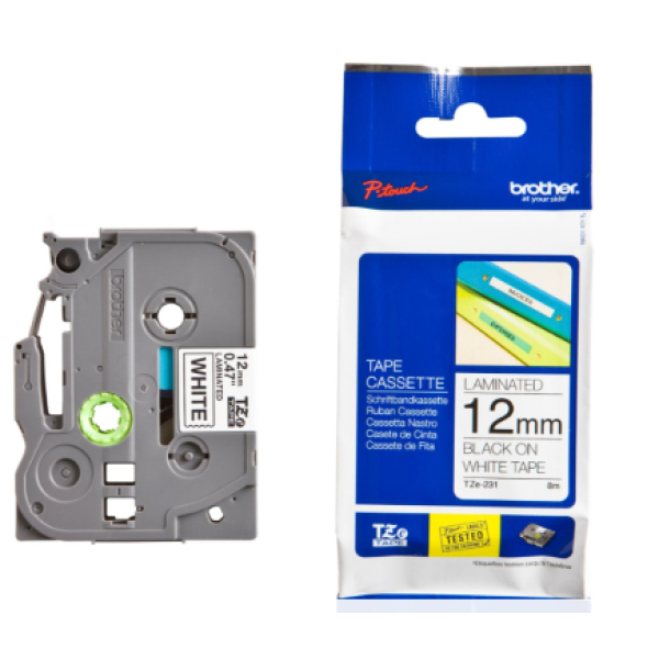 BROTHER LABEL TAPE 12mm TZE-231 - Black on White