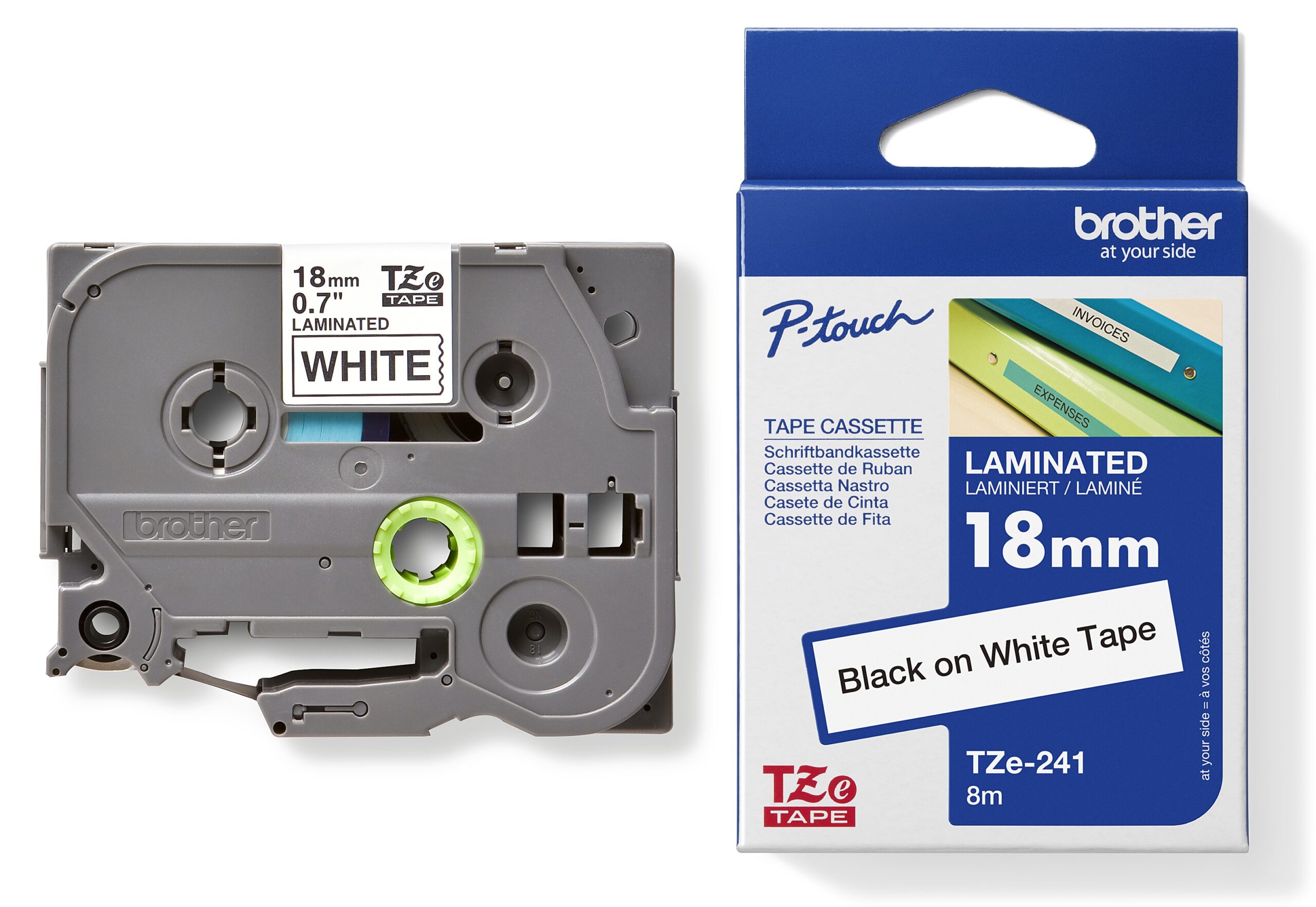 BROTHER LABEL TAPE 18mm TZE-241 - Black on White