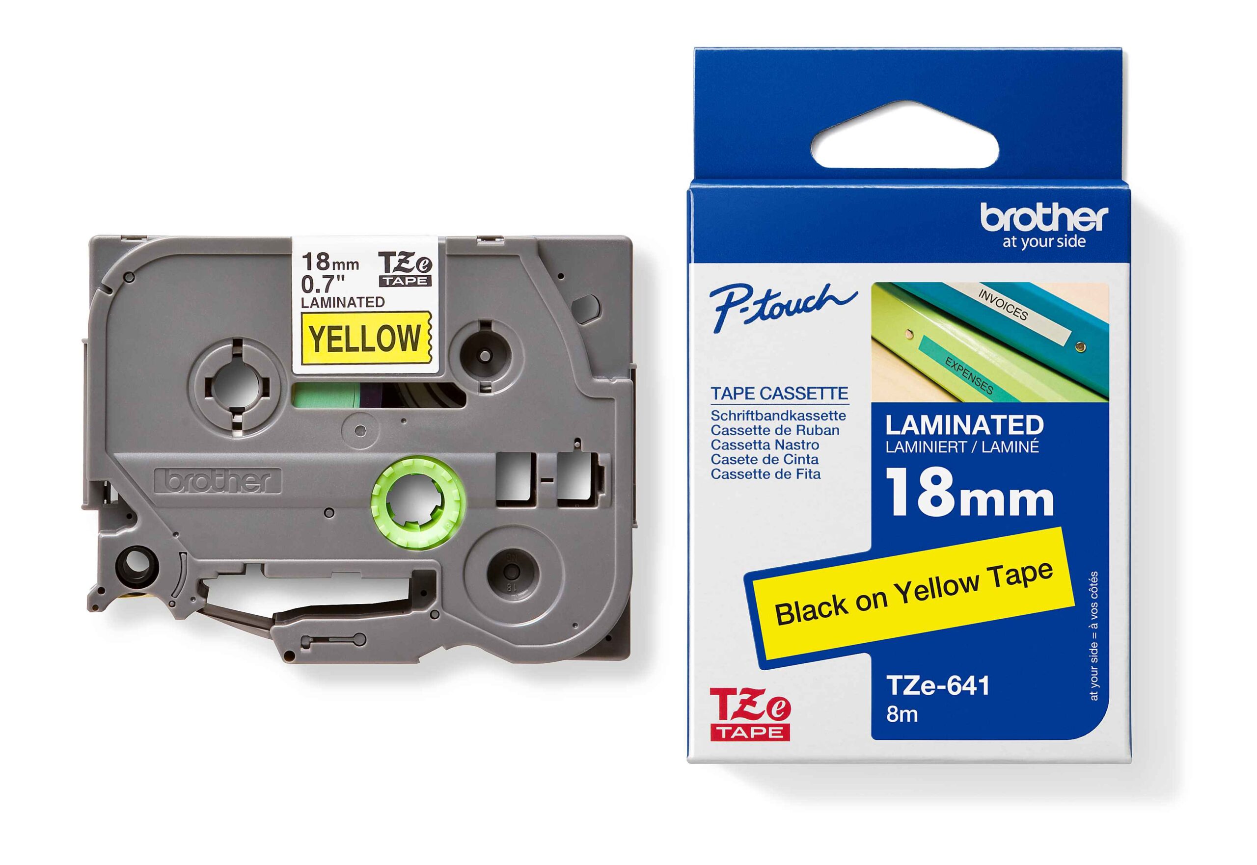 BROTHER LABEL TAPE 18mm TZE-641 - Black on Yellow