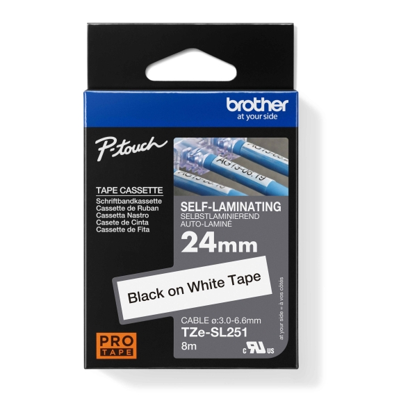 Label Tape 24Mm Tze-251 - Black On White BROTHER LABEL TAPE 24mm TZE-251 - Black on White