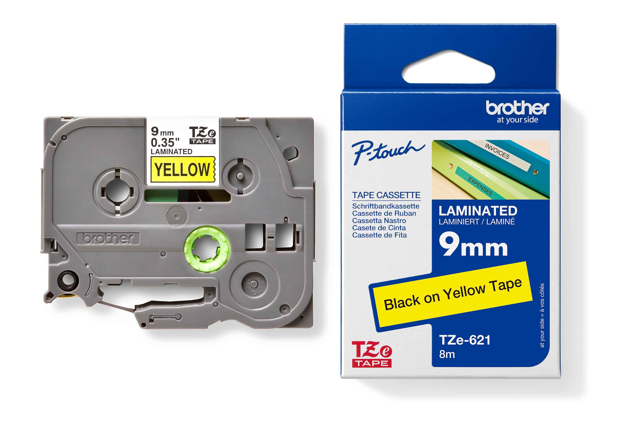 BROTHER LABEL TAPE 9mm TZE-621 - Black on Yellow