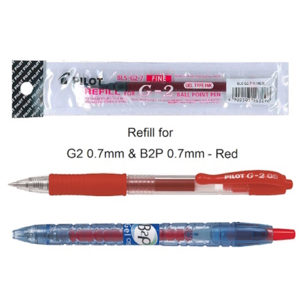 PILOT G2 0.7 GEL PEN REFILL - Red