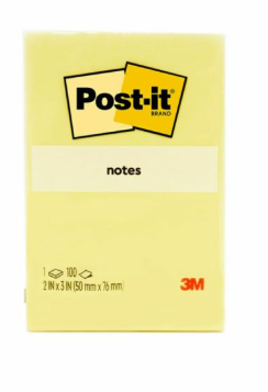 3M #656 POST IT CANARY YELLOW NOTES 2 x 3"