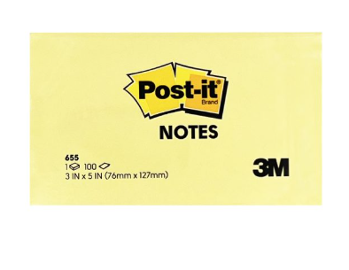 3M #655 POST IT NOTE PAD 3x5"