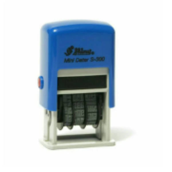 SHINY S300 SELF INKING DATE STAMP - Blue