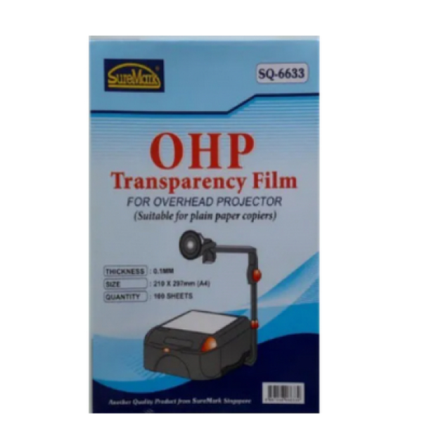 SUREMARK SQ6633 OHP A4 TRANSPARENCY FILM THICKNESS 0.1mm
