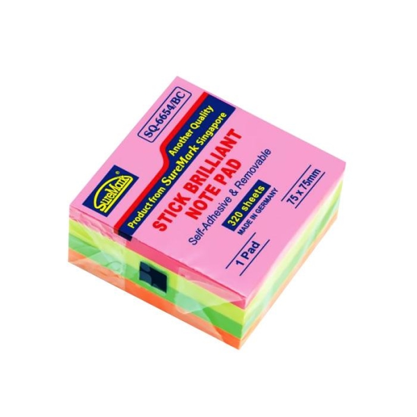 SUREMARK BRILLIANT CUBE NOTE PAD 75 X 75MM SQ6654/BC
