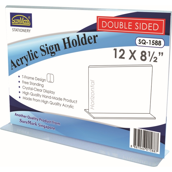 SUREMARK SQ-1588 T SHAPE A4 ACRYLIC CARD STAND (H)