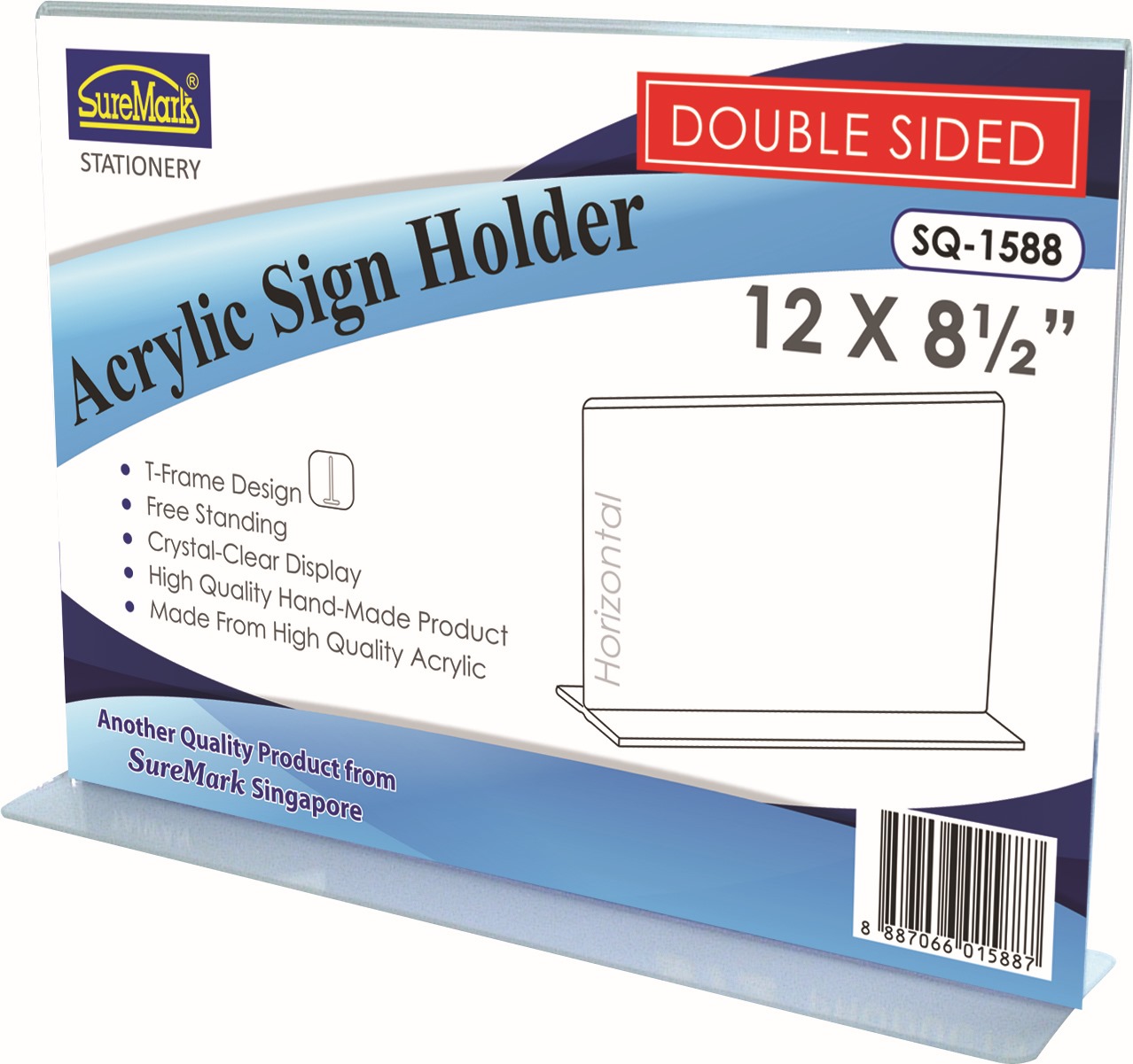 SUREMARK SQ-1588 T SHAPE A4 ACRYLIC CARD STAND (H)