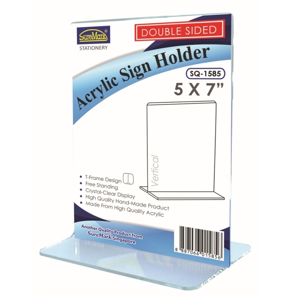 SUREMARK SQ-1589 T SHAPE A4 ACRYLIC CARD STAND (V)