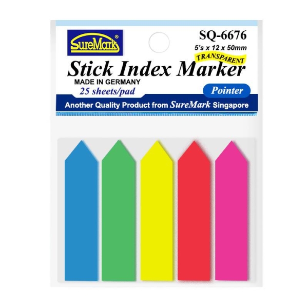 SUREMARK STICK INDEX MARKER 5sX12X50mm SQ6676
