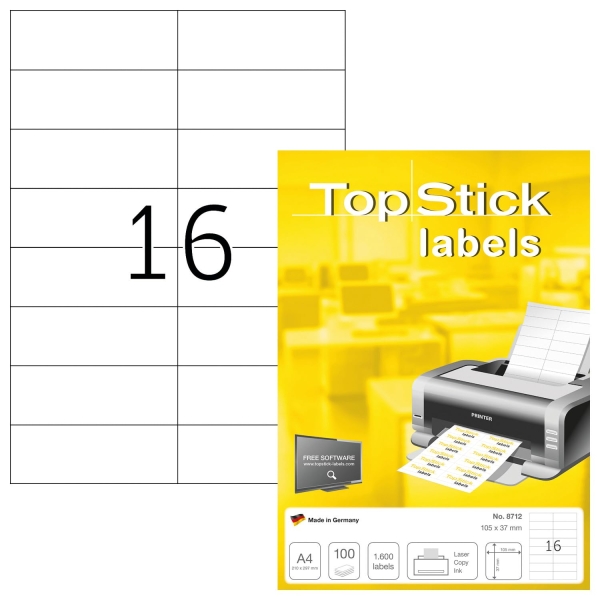 TOPSTICK LABEL 105mm X 37mm #8712