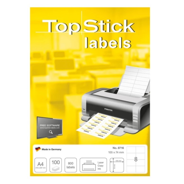 TOPSTICK LABEL 105mm X 74mm #8716