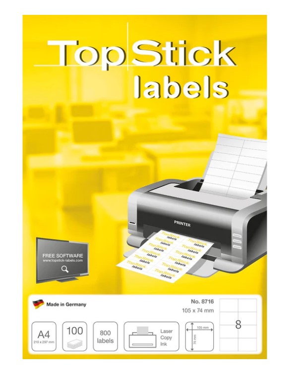 TOPSTICK LABEL 105mm X 74mm #8716