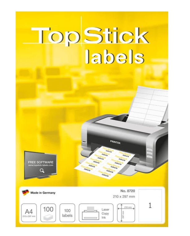 TOPSTICK LABEL 210mm X 297mm #8720