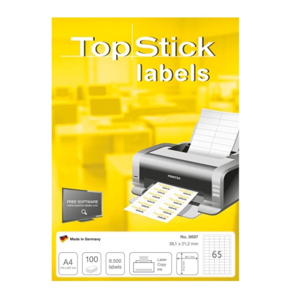 TOPSTICK LABEL 38.1mm X 21.2mm  #8697