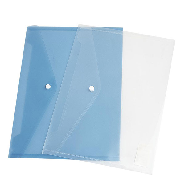 ONE BUTTON PLASTIC FILE - A4 (CLEAR)