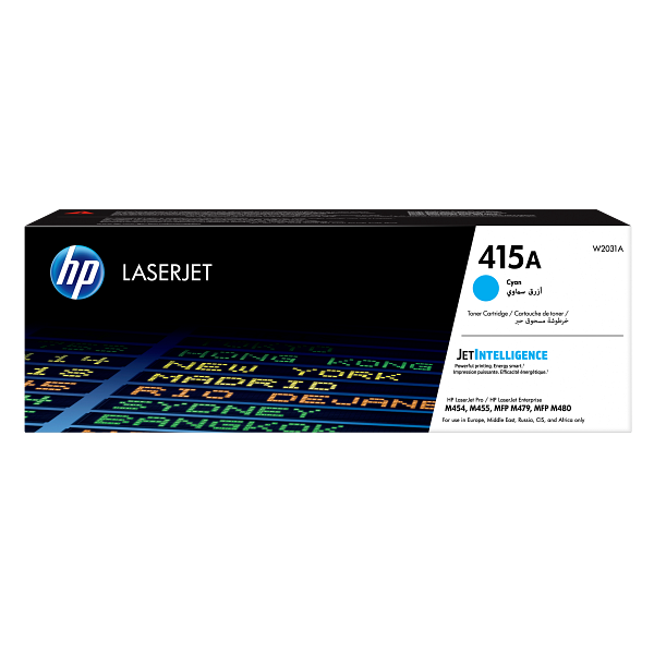 HP 415A Cyan Toner Cartridge W2031A HP 415A LASER JET PRINTER CARTRIDGE - CYAN W2031A