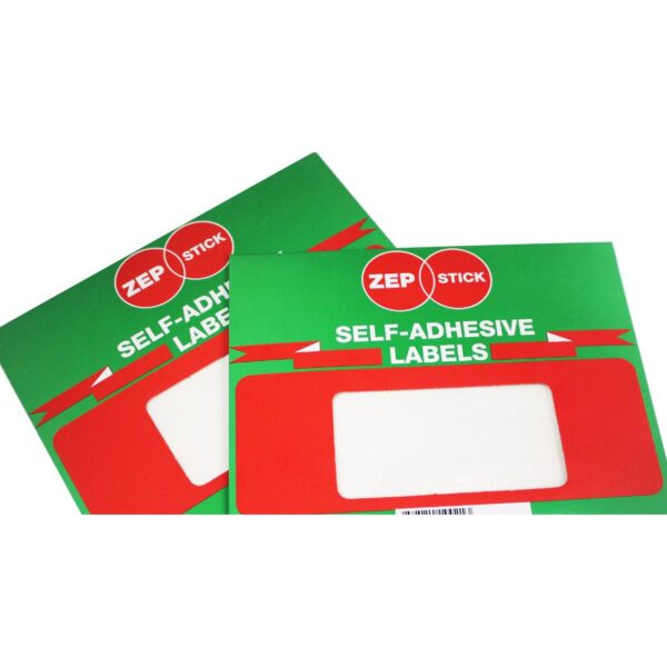 ZEPSTICK LABEL #1338 - WHITE SEAL 13MM X 38MM